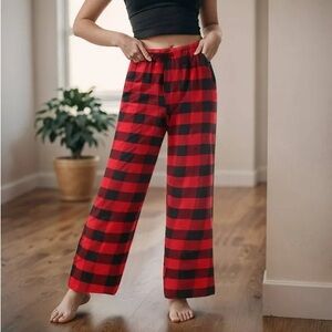 Red fleece PJ bottoms